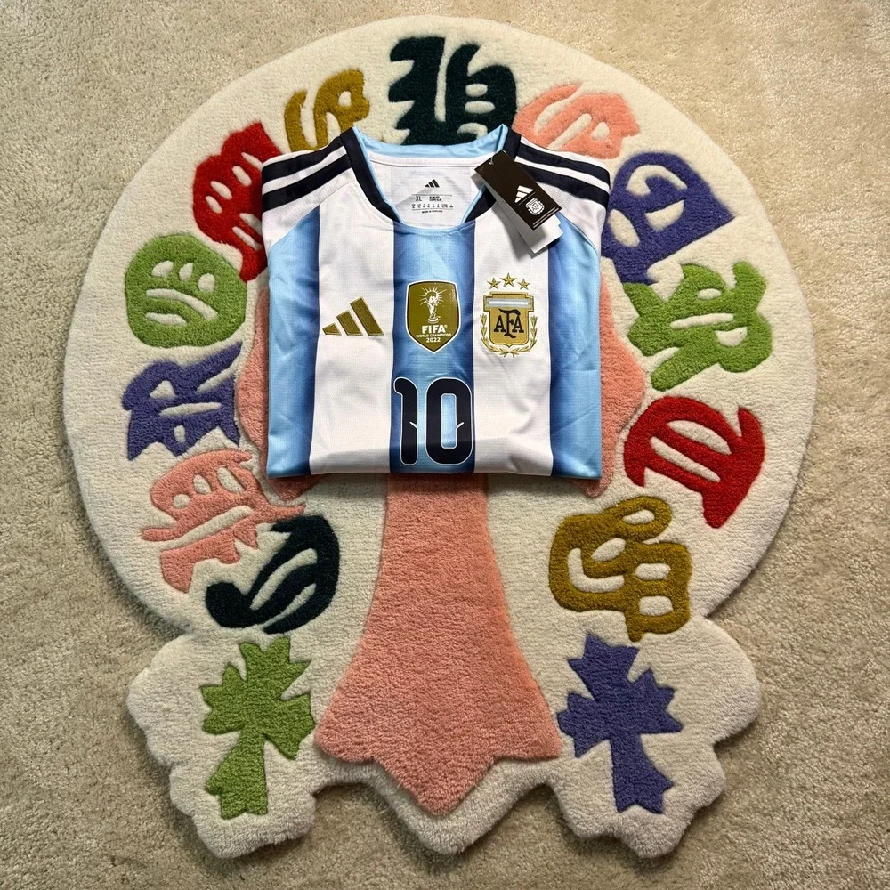 Adidas Argentina Messi 10 World Cup 2022 Champions Jersey Blue White XL New